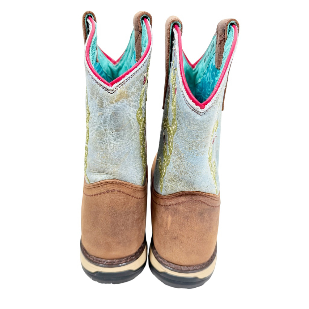 Corral Ladies Tan Hydro Resist Cactus Farm Ranch Dual Density Sole Boot Size 9 M - Picture 9 of 10